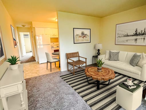 Living room at Okemos Village Apartments