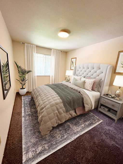 Bedroom at Sycamore apartments in Holt, MI