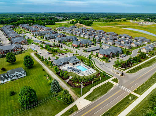Exterior at the Quarry Apartments in DeWitt Michigan