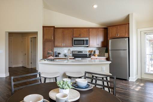 Kitchen at Quarry Apartments and Townhomes in DeWitt Michigan