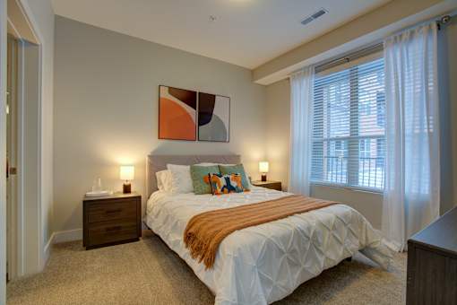 Spacious bedroom at Vista at the Heights Apartments in Lansing, MI