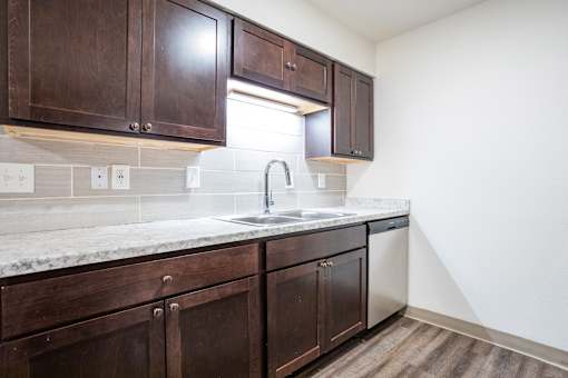 Kitchen at Whispering Pines Apartments in Holland, Michigan