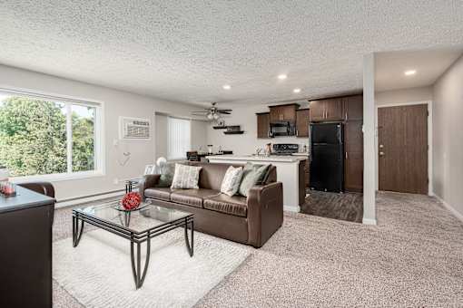 Spacious Living Room in East Lansing Apartments near Michigan State University | Woodbrook Village Apartments