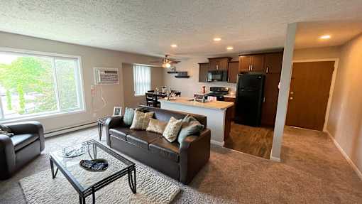 Spacious Living Room in East Lansing Apartments near Michigan State University | Woodbrook Village Apartments