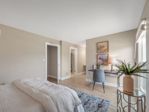 Bedroom at Rochester Club Apartments - Rochester, MI, Rochester Hills