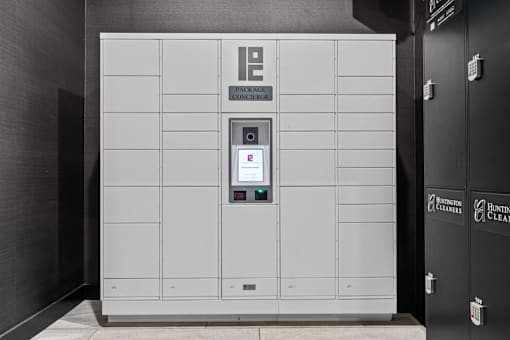 A large grey box with a digital display in the middle.