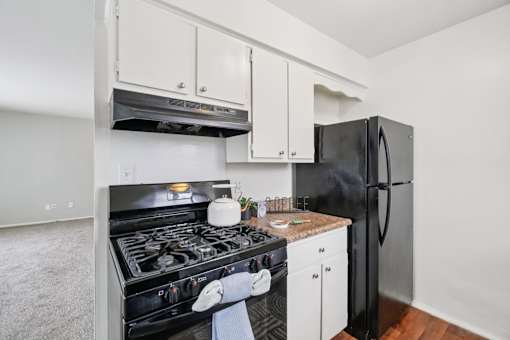 A black stove top oven with a pot on it.