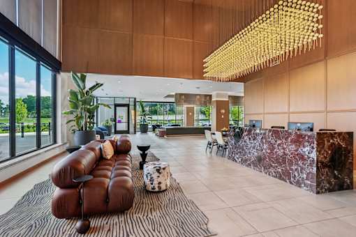 Lobby and front desk  at The Mera, St Louis Park, MN, 55426