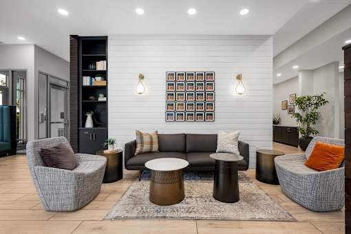 Lobby area at The Flats at West End Apartments, Minnesota