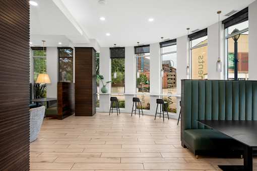 Lobby area at The Flats at West End Apartments, Minnesota
