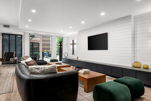 Reservable clubroom at The Flats at West End Apartments, Minnesota