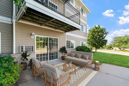 Patio space at The Preserve at Commerce, Rogers, MN, 55374