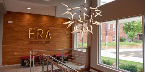 View of Clubhouse Lobby at Era on Excelsior, St. Louis Park, MN