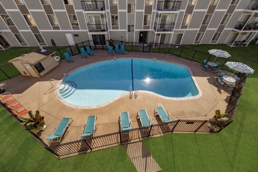 Outdoor Pool with chairs at Lou Park, St. Louis Park, MN, 55426