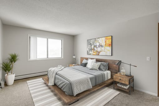 Bedroom at Medicine Lake Apartments, Plymouth, Minnesota