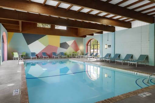 Indoor Pool View at Pebblebrook Court, Bloomington, Minnesota