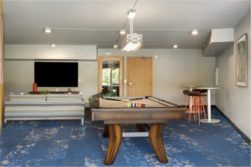 Lounge Area With Billiards Table  at Pebblebrook Court, Bloomington, 55437