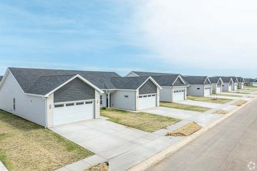 A row of houses with garages in front.at Concord Crossing, Lafayette  