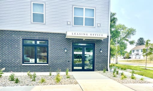a building with a leasing office at Murdock Gardens Apartments, Lafayette, IN 47904