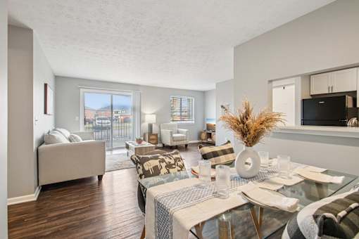 Dining And Living Area View at CenterPointe Apartments & Townhomes, Canandaigua, NY