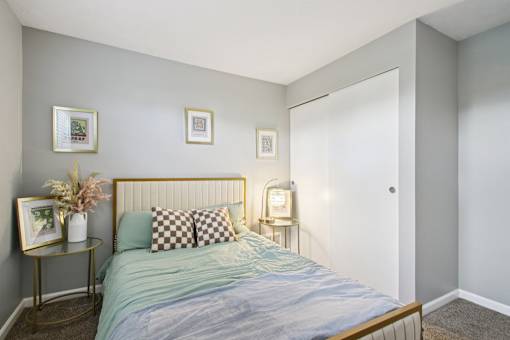 Comfortable Bedroom at CenterPointe Apartments & Townhomes, Canandaigua, NY