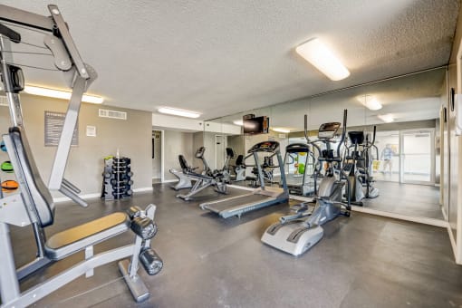 the gym at the preserve at polk apartments ga