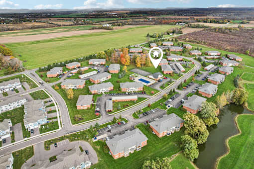 A bird's eye view at CenterPointe Apartments & Townhomes, New York, 14424