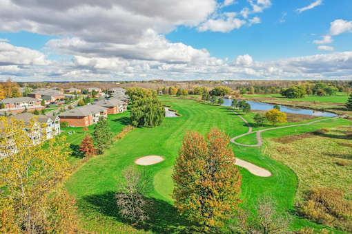 Aerial Golf Course View at CenterPointe Apartments & Townhomes, Canandaigua, 14424