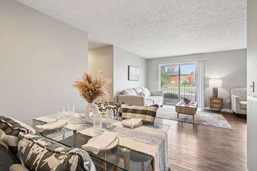 Dining And Living Room at CenterPointe Apartments & Townhomes, Canandaigua, 14424