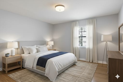 White Bedroom at Fernwood Grove Apartments, Tampa, FL