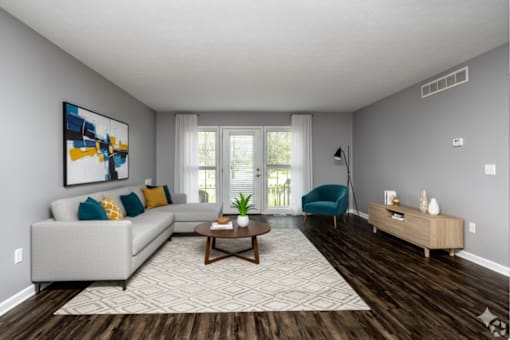 Spacious Living Room at CenterPointe Apartments & Townhomes, New York, 14424