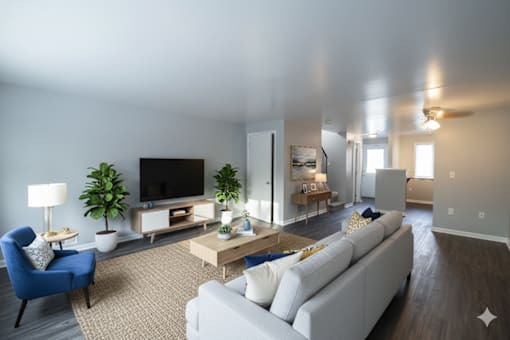 Classic Living Area With TV at Willowbrooke Apartments & Townhomes, New York, 14420