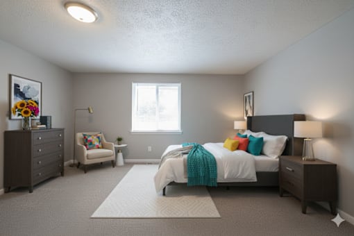 Bedroom Interior at Willowbrooke Apartments & Townhomes, Brockport, NY, 14420
