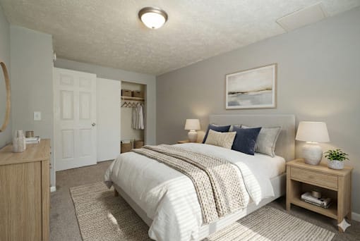Bedroom With Closet at Willowbrooke Apartments & Townhomes, New York, 14420