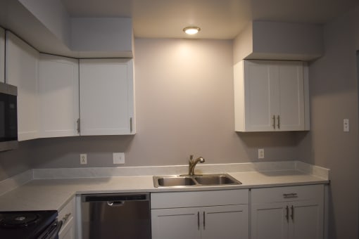 Kitchen Cabinet View at Centerpointe Apartments, New York