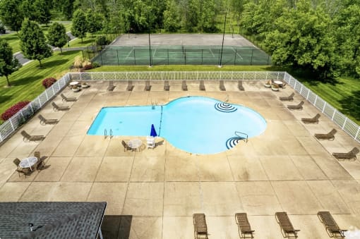 Aerial Pool View at Willowbrooke Apartments, Brockport