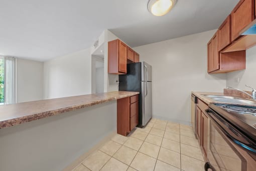 Upgraded Kitchen area at Woodland Ridge Apartments in Woodridge, IL