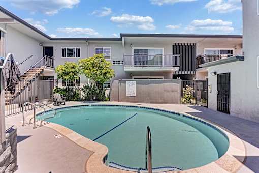 A swimming pool deck