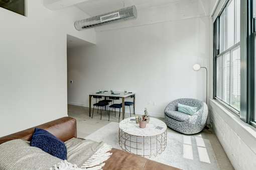 Living Area With Dining Room at 1600 Callowhill, Philadelphia