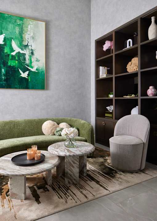 Lobby with green sofa at 23 West Apartments, Philadelphia, PA