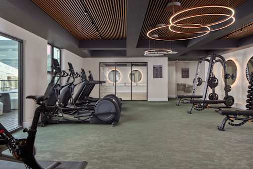Gym with treadmills at 23 West Apartments, Pennsylvania, 19123