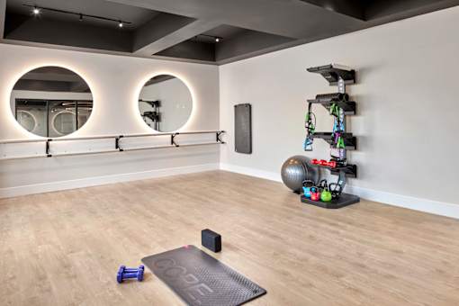 Yoga studio at 23 West Apartments, Philadelphia