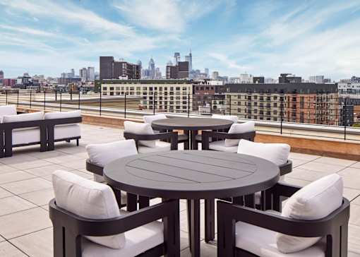 Rooftop lounge at 23 West Apartments, Philadelphia, 19123