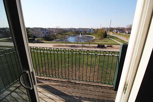 a view of the pond from the balcony