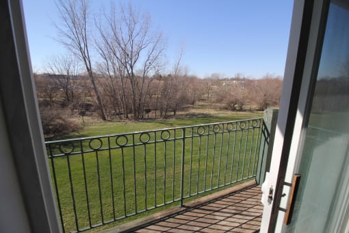 a view of the garden from the balcony