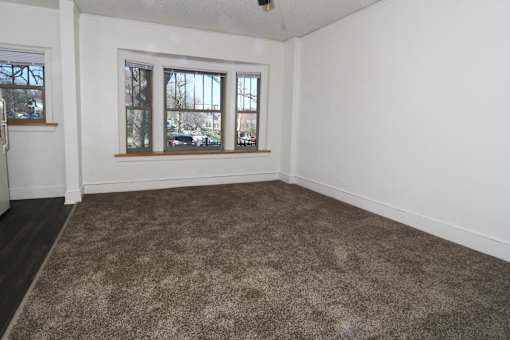 an empty room with a window