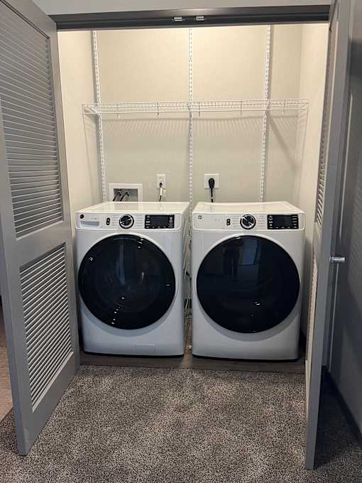 a washer and dryer in a laundry room