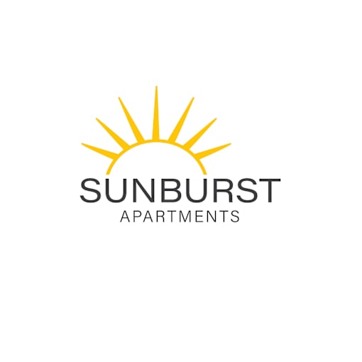a minimalist sun logo on a neutral background