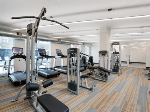 Fitness Center With Modern Equipment at Beekman on Broadway, Ann Arbor, Michigan