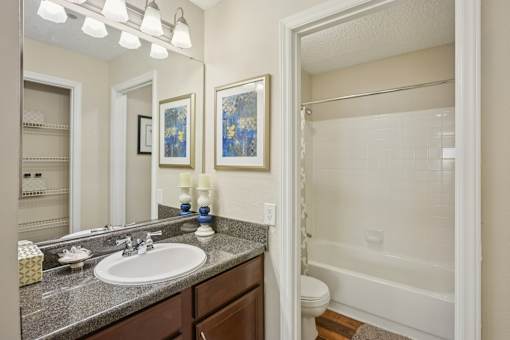 Bright Bathroom at Radbourne Lake Apartments, Charlotte, North Carolina